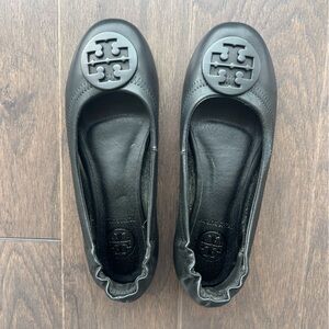Tory Burch Black Logo Flats